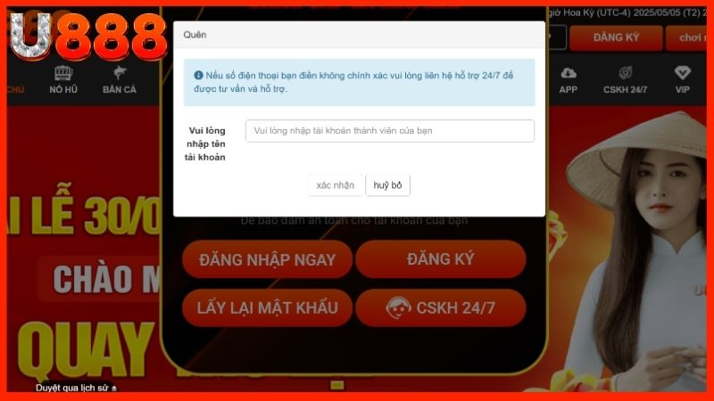 Hệ thống hỗ trợ lấy lại mật khẩu nên quên password
