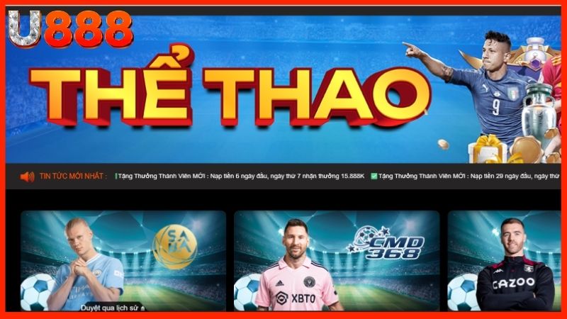 Thể thao u888, sân chơi nên trải nghiệm ngay